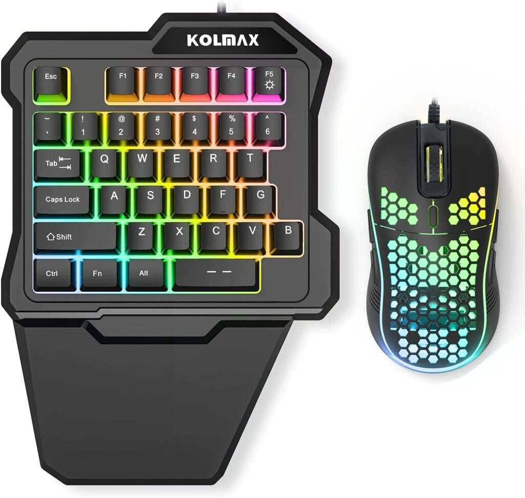 KOLMAX HUNTER RGB One Handed Gaming Keyboard 