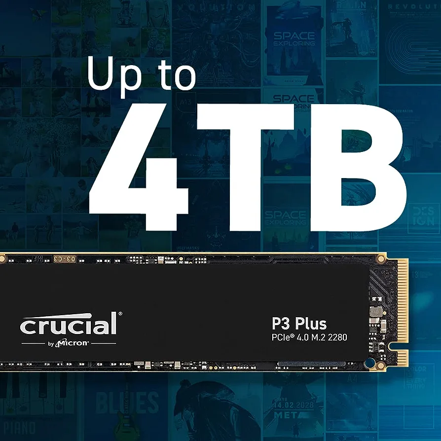 Crucial P3 Plus 2TB PCIe Gen4 3D NAND NVMe M.2 SSD